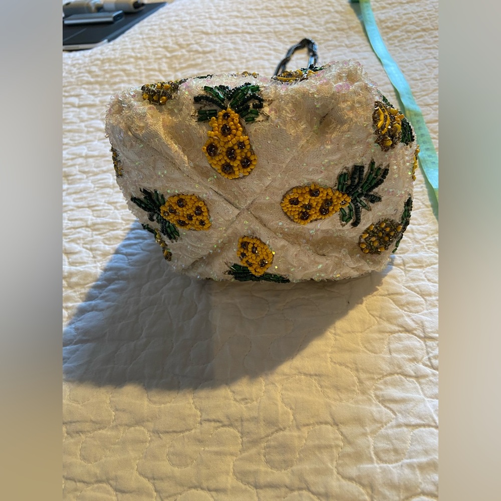 NWT ZARA Limited Edition Collection Pineapple Beaded Purse - Picture 5 of 13